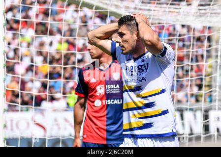 Davide Faraoni di Hellas Verona FC durante Cagliari Calcio vs Hellas Verona FC, partita di calcio italiana a Cagliari, Italia, aprile 30 2022 Foto Stock