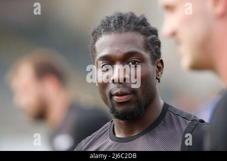 NEWCASTLE UPON TYNE, REGNO UNITO. MAGGIO 1st Gideon Boafo di Newcastle Thunder è raffigurato prima della PARTITA TRA Newcastle Thunder e Halifax Panthers a Kingston Park, Newcastle sabato 30th aprile 2022. (Credit: Chris Lishman | MI News) Foto Stock