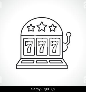 icona a linea sottile della slot machine illustrazione isolata Illustrazione Vettoriale