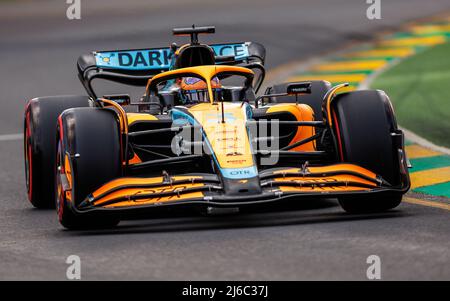 Circuito Albert Park Grand Prix, Melbourne, Australia. 09 Apr 2022. Daniel Ricciardo (AUS) del team McLaren durante le Qualifiche. Corleve/Alamy Stock Photo Foto Stock