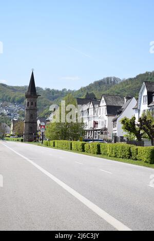 Alter Fährturm a Hatzenport an der Mosel Foto Stock