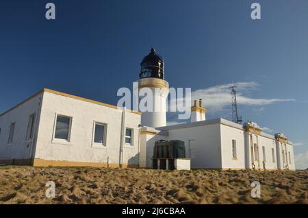 Faro di Noss Head, vicino a Wick, Scozia. Foto Stock