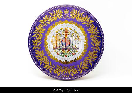 The Royal Collection Platinum Jubilee Biscuit Tin Foto Stock