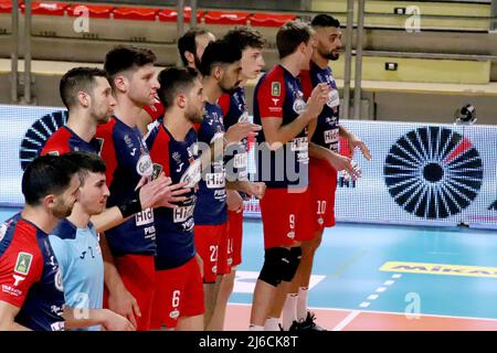 PalaMazzola, Taranto, 30 aprile 2022, Prisma Taranto. Nel corso del Play Off 5th Place - Gioiella Prisma Taranto vs Allianz Milano - Pallavolo Serie Italiana A Men Superleague Championship Foto Stock