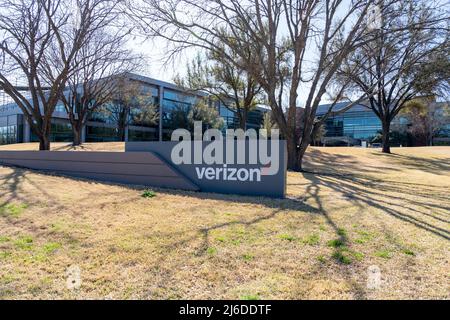 Irving, TX, USA - 20 marzo 2022: Il campus Verizon di Irving, Texas, USA. Verizon Communications Inc Foto Stock