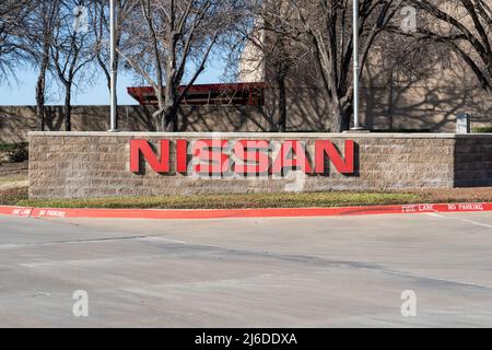 Irving, Texas, USA - 20 marzo 2022: Nissan firma presso la sua sede aziendale USA a Irving, Texas, USA. Foto Stock