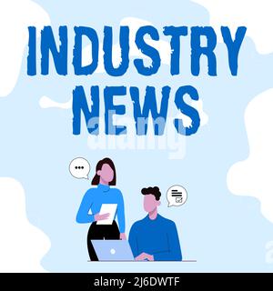 Didascalia di testo Presentazione di Industry News. Foto concettuale Technical Market Report Manufacturing Trade Builder Partner che condividono nuove idee per le competenze Foto Stock