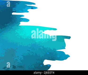 Sfondo blu acquerello per il testo. Macchie di vernice. Illustrazione vettoriale Illustrazione Vettoriale
