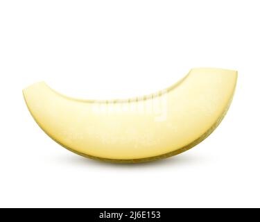 Melone di miele fresco maturo. Fetta di melone. Illustrazione vettoriale realistica a 3D. Isolato su sfondo bianco. Illustrazione Vettoriale