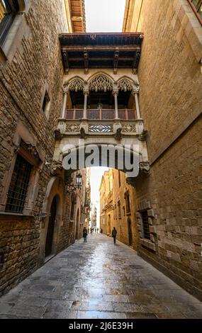 El Pont del Bispe (Ponte del Vescovo) a Barcellona, Spagna. Foto Stock