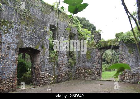 rovina medievale, forte vasai, maharashtra, india Foto Stock