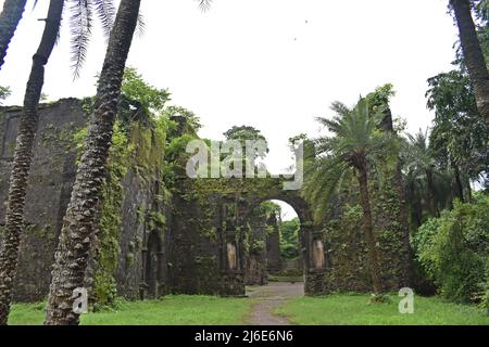 rovina medievale, forte vasai, maharashtra, india Foto Stock