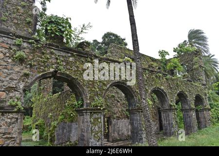 rovina medievale, forte vasai, maharashtra, india Foto Stock