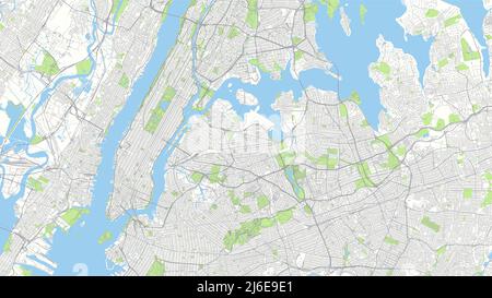 Сity mappa New York, dettaglio colore piano stradale urbano, illustrazione vettoriale Illustrazione Vettoriale