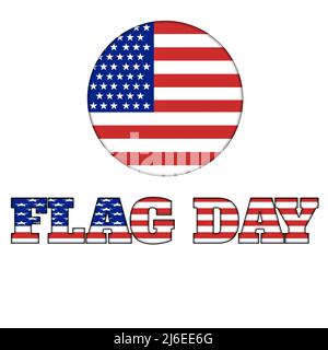 Foto di illustrazione di un giorno di Flag felice con sfondo bianco Foto Stock