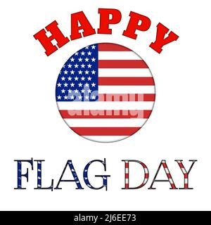 Foto di illustrazione di un giorno di Flag felice con sfondo bianco Foto Stock