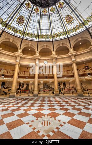 Interno del Palacio de las Comunicaciones (ex edificio dell'Ufficio postale), Valencia, Comunità Valenciana, Spagna Foto Stock