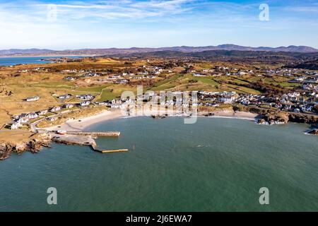 Veduta aerea di Portnablagh, Contea di Donegal, Irlanda. Foto Stock