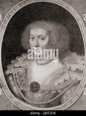 Amalia di Solms-Braunfels, 1602 – 1675. Principessa di Orange attraverso il suo matrimonio con Federico Enrico, Principe di Orange. Da modi e modi, pubblicato il 1935. Foto Stock