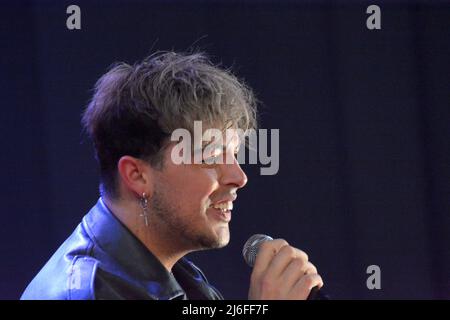 30 aprile 2022, Giffoni Valle piana, Italia: Antonio Fiordispino, Alex Fiordispino e Daniele Mona del Kolors a Verde Giffoni. (Credit Image: © Giovanni Lemba/Pacific Press via ZUMA Press Wire) Foto Stock