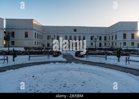 Castello di Frystat nella città di Karvina nella repubblica Ceca durante la bella giornata invernale Foto Stock