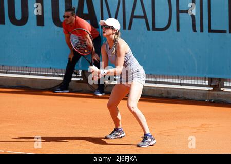 Kaitlyn Christian (USA), 1 MAGGIO 2022 - Tennis : Kaitlyn Christian of USA durante la partita a doppio 1st contro Shuko Aoyama del Giappone e Hao-Ching Chan di Taiwan nei tornei WTA 1000 Mutua Madrid Open di tennis al Caja Magica di Madrid, Spagna. (Foto di Mutsu Kawamori/AFLO) Foto Stock