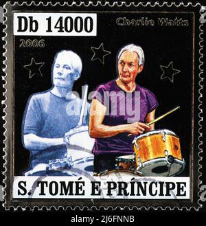 Charlie Watts ritratti sul francobollo Foto Stock