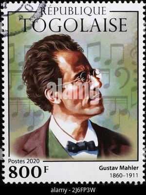 Ritratto di Gustav Mahler su francobollo Foto Stock