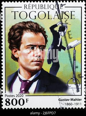 Ritratto di Gustav Mahler sul timbro del Togo Foto Stock