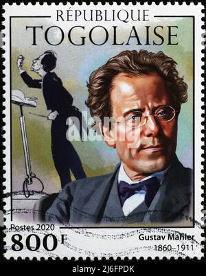 Ritratto di Gustav Mahler sul francobollo del Togo Foto Stock