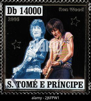 Ron Wood ritrae su francobollo Foto Stock