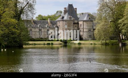 Chateau de Canisy, Manica, Normandia, Francia Foto Stock