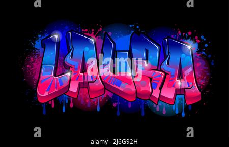 Un cool autentico Wildstyle Graffiti Name Design - Laura Illustrazione Vettoriale