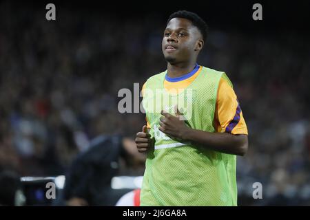 Ansu dati (10 FC Barcellona) durante la partita LaLiga Santander tra Barcellona e Maiorca allo stadio Camp Nou di Barcellona, Spagna. Rafa Huerta/SPP Foto Stock