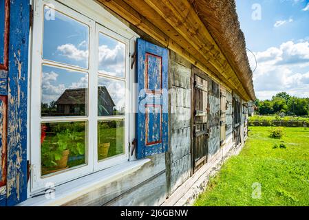 Wiaczemin Polski, Polonia - 12 agosto 2021. Museo all'aperto dell'insediamento di Vistula - Skansen Osadnictha Nadwislanskiego Foto Stock