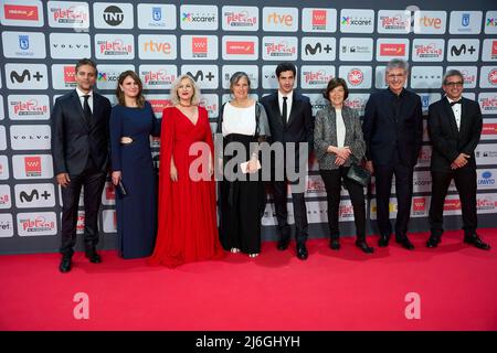 Madrid. Spagna. 20220501, Mercedes Moran, Nancy Duplaa, Chino Darin frequenta Platino Awards 2022 - Red Carpet al Palacio Municipal de Congresos il 1 maggio 2022 a Madrid, Spagna Credit: MPG/Alamy Live News Foto Stock