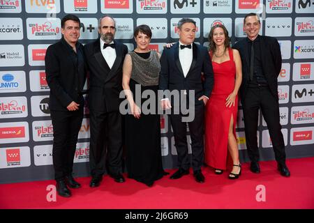 1 maggio 2022, Madrid, Madrid, Spagna: Koldo Zuazua, Guadalupe Balaguer, Guillermo Sempere, Juan Moreno, Blanca Portillo, Luis Tosar partecipa al Platino Awards 2022 - Red Carpet al Palacio Municipal de Congresos il 1 maggio 2022 a Madrid, Spagna (Credit Image: © Jack Abuin/ZUMA Press Wire) Foto Stock