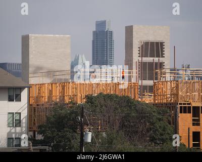 Edificio Texas: Austin Appartamento in costruzione su South Lamar Boulevard Foto Stock