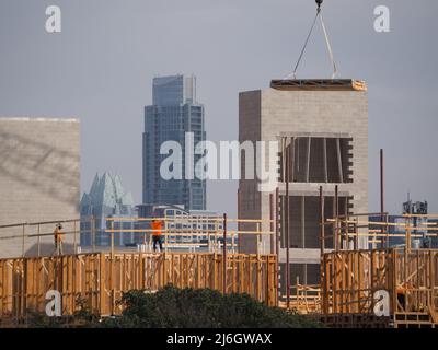 Edificio Texas: Austin Appartamento in costruzione su South Lamar Boulevard Foto Stock