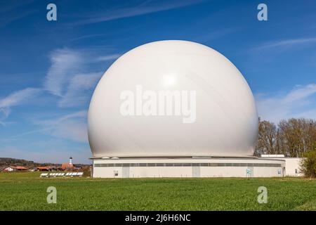 Antenne della stazione di terra a Raising, Baviera, Germania Foto Stock