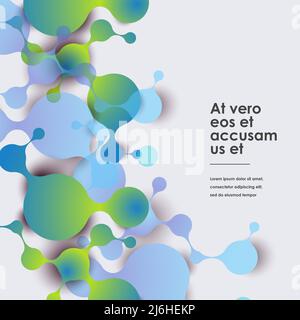 Background di molecole astratte con cellule. Background medico vettoriale Illustrazione Vettoriale