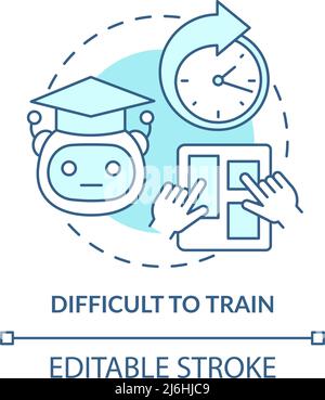 Difficile addestrare il concetto di turchese icona Illustrazione Vettoriale