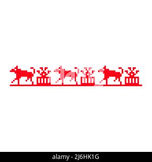 Modello pixelizzato Vyshyvanka tradizionale etnia Ucraina senza giunture modello ornamento slavico Illustrazione Vettoriale