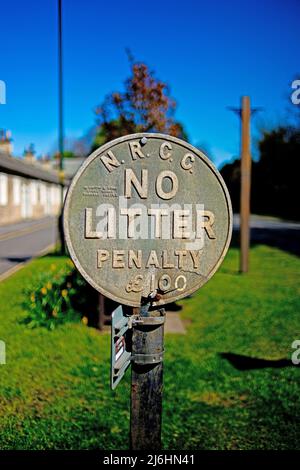 Nessun segno di pena di figliata, Thornton le Dale, North Yorkshire, Inghilterra Foto Stock