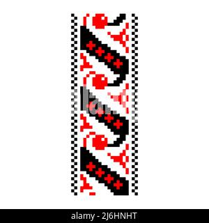 Modello pixelizzato Vyshyvanka tradizionale etnia Ucraina senza giunture modello ornamento slavico Illustrazione Vettoriale
