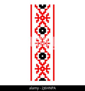 Modello pixelizzato Vyshyvanka tradizionale etnia Ucraina senza giunture modello ornamento slavico Illustrazione Vettoriale