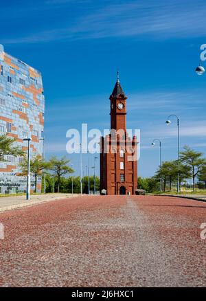 Torre dell'orologio a Middlehaven Middlesbrough Foto Stock