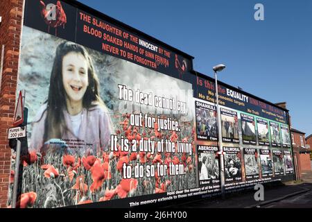 Mostra murale sul muro delle vittime dell'omicidio IRA sulla Lower newtownards Road East belfast Northern ireland Foto Stock