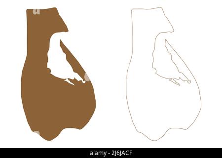 Adele Island (Australia Occidentale, Commonwealth of Australia, Oceano Indiano) illustrazione vettoriale mappa, schizza mappa Adele mappa Illustrazione Vettoriale