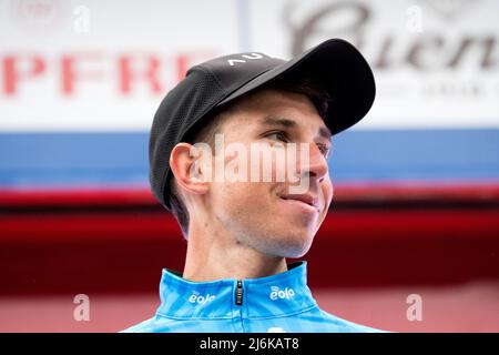 Oviedo, Spagna. 1st maggio 2022. Lorenzo fortunato (Eolo - Kometa Cycling Team) al podio come 2nd di classifica generale della gara ciclistica 'Vue Foto Stock